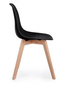 Set 4 Sedie 51,5x46,5x86 cm in Plastica Nero