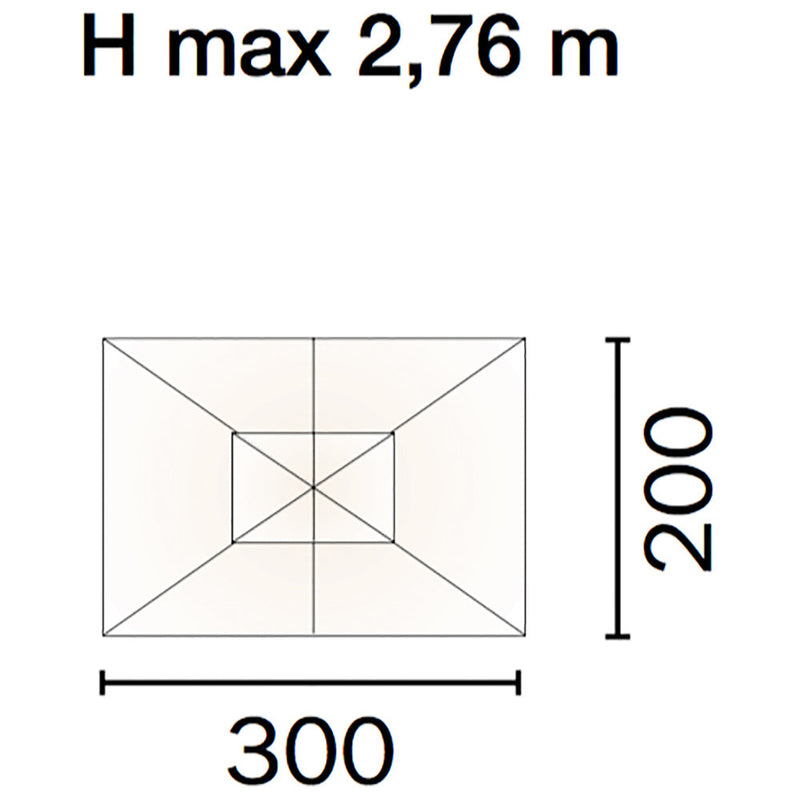 Ombrellone da Giardino 3x2 m Palo Ø48 mm in Legno Vorghini De Lux Ecrù