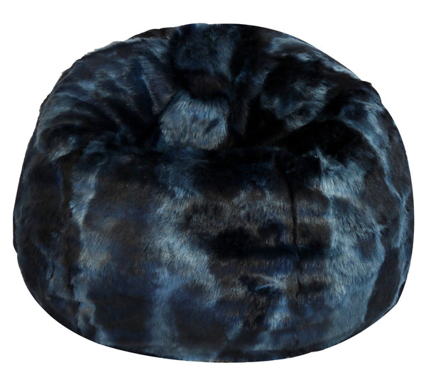 sconto Pouf Maxy 80x80x70 cm en Fourrure Synthétique Nuage Bleu