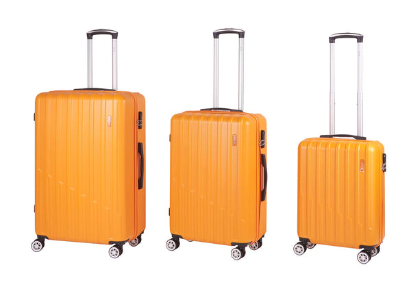 Set 3 Valigie Trolley Rigido 4 Ruote con Combinazione in ABS Ravizzoni Stelvio Giallo Senape online