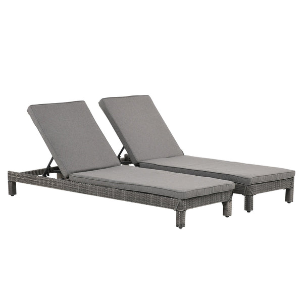 Set de 2 Transats en Acier avec Coussin Gris sconto