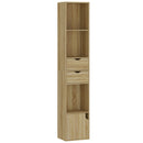 Libreria 6 Ripiani 30x24x158 cm con Cassetto Sportello Mensole Aperte in Laminato Rovere      