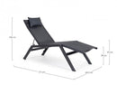 Lettino Chaise Longue da Giardino 65,5x177x105h cm con Cuscino Poggiatesta Krion Antracite 