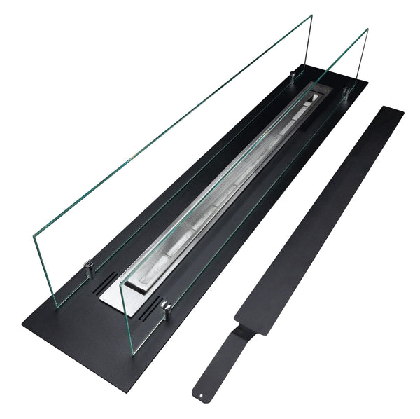 Camino a Bioetanolo da Incasso 99x19,4x21 cm in Acciaio con Vetri Nero prezzo