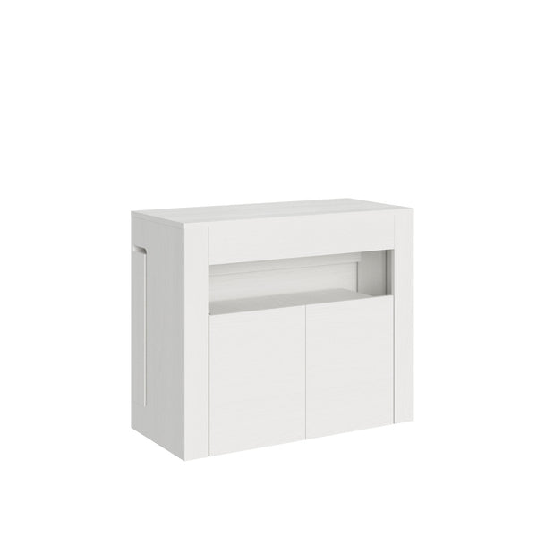 Consolle Tavolo Allungabile 90-302x42x75 cm Evolve Bianco Frassino con Panca Inferiore acquista