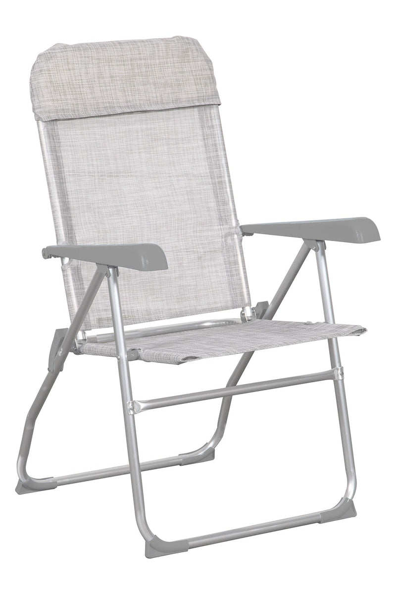 Spiaggina da Giardino 66x60x104 cm in Alluminio e Textilene Grigio