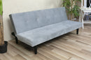 Divano Letto 2 Posti 166x77x65,5 cm in Velluto Soriani Grigio Scuro