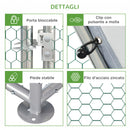 Pollaio Gabbia per Galline da Esterno 570x280 cm in Acciaio Grigio Argento