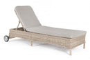 Lettino Prendisole da Giardino 66x190x97h cm con Cuscini e Ruote Jupiter New 