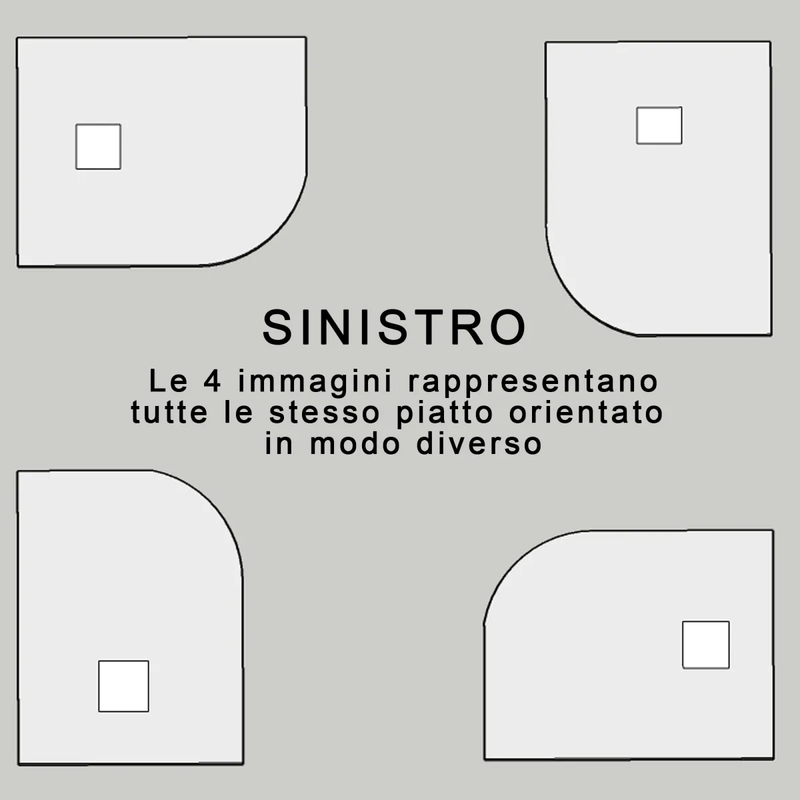 Piatto Doccia Rettangolare Stondato 100x80 cm Appoggio a Sinistra Bonussi Karen