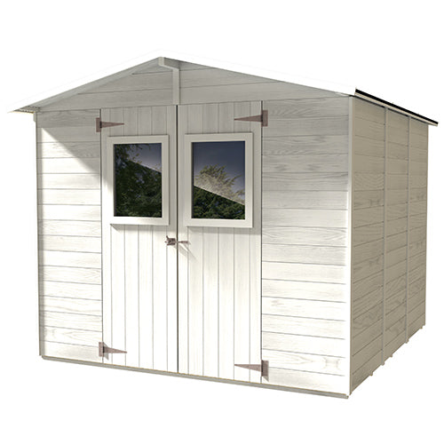 Abri en Bois Blanc Boîte à Outils avec 2 Portes et Fenêtres 238X305X214Cm  prezzo