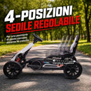 Go Kart Elettrico per Bambini 3-8 Anni 12V 3-5 km/h con Cintura di Sicurezza Capacità 30 kg Bianco      