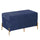 Banc de rangement 78x40xh45 cm en tissu velours bleu