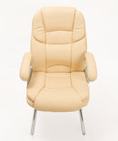 Coppia di Sedie Poltroncine Visitatore in Similpelle da Ufficio Bozzini Silky Beige