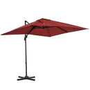 Ombrellone da Giardino Decentrato 245x245x248 cm in Alluminio Rosso