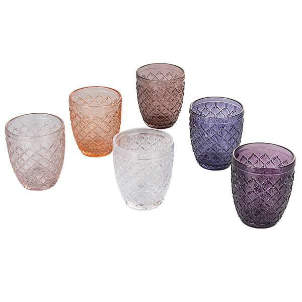 sconto Lot de 6 Verres à Eau Château Provence en Verre Violet Villa d'Este Home Tivoli