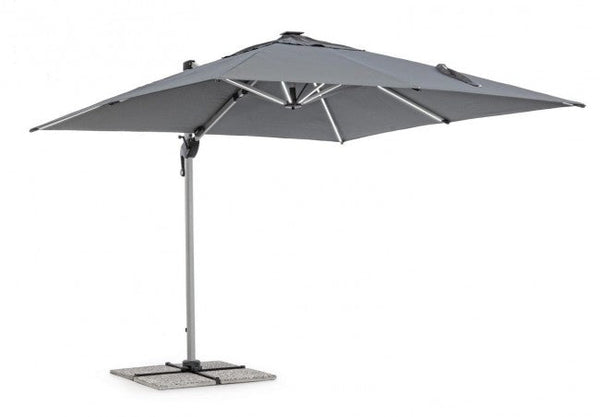 online Ombrellone da Giardino Decentrato 3x3x2,65h m Ines Grigio Scuro con Led