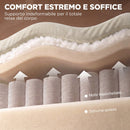 Poltrona Reclinabile Manuale 83x96x98 cm con Poggiapiedi Seduta a Molle e Schienale Morbido in Velluto Crema      