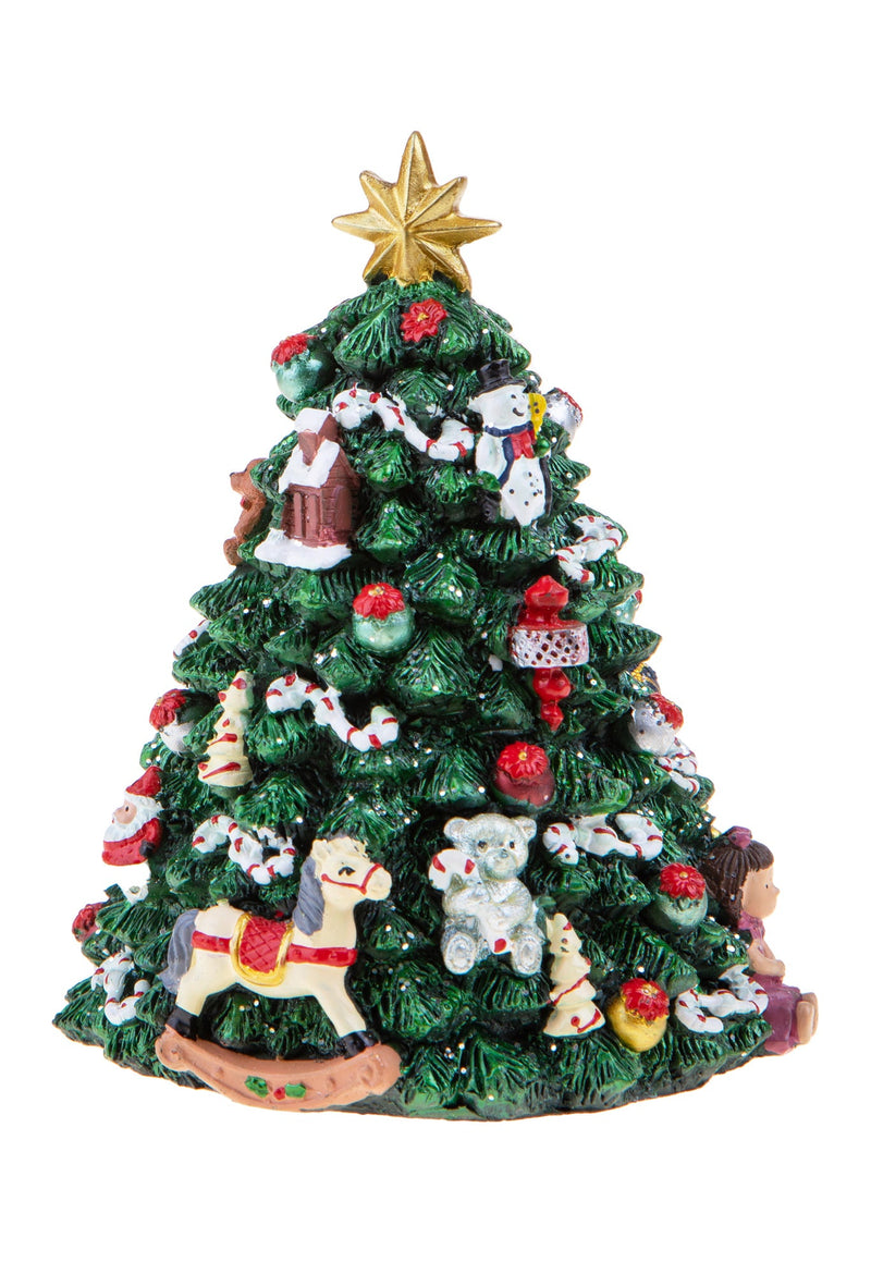 Albero di Natale con musica e movimento 16,5 cm in Resina