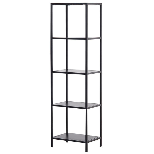 sconto Étagère bibliothèque 5 étagères en métal noir 51x36x175 cm