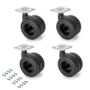 Kit 4 Ruote per Mobili Ø65 mm in Plastica Emuca Nero