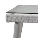 Tavolo da Giardino in Polyrattan con Vetro 80x80H77cm Adila Bianco Crema