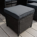 Set Salotto da Giardino 240x186x70 cm ad Angolo con Tavolo in Rattan Nero