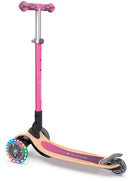 Monopattino 3 Ruote a LED Pieghevole 3 Altezze Max 50 Kg Globber Primo Foldable Wood Rosa