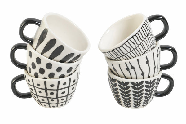 Set de 6 Tasses à Café en Grès 90 ml VdE Tivoli 1996 Masai Noir acquista