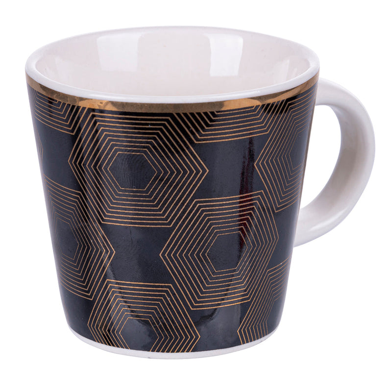 Set 6 Tazzine da Caffè Ø6x5,5 cm in Bone China VdE Tivoli 1996 Mondrian