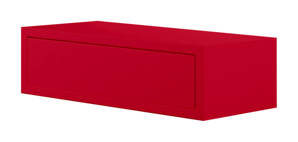 Mensola da Parete 1 Cassetto 45x13,4x20 cm in Fibra di Legno Lego Rosso sconto