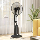 Ventilatore Nebulizzatore Regolabile a 3 Velocità con Oscillazione 75° in Metallo e Plastica Nero    