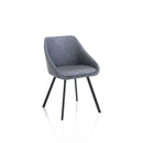 Set 2 Sedie 51x44x77 cm in Similpelle Grigio