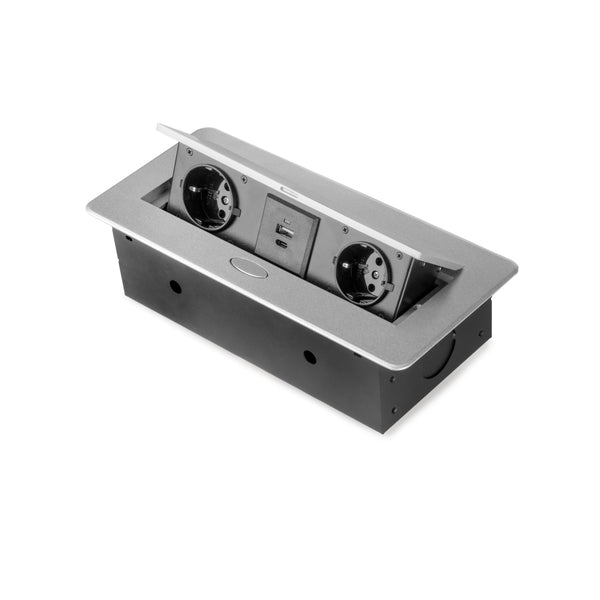 sconto Multiprise de bureau Atom 26 Lite avec Zamak Aluminium et Acier Peint et Emuca Technoplastic