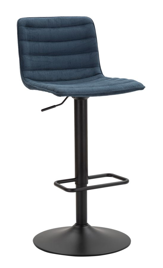 acquista Sgabello Bar High Navy 43x49,5x85,5 cm in Ferro e Compensato e Spugna e Poliestere Nero e Blu