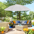 Ombrellone Rotondo Ø250x240 cm a 18 Stecche in Metallo e Poliestere Grigio  