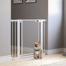 Cancellino per Cani Estensibile a Pressione 75-103 cm con Chiusura Automatica in Acciaio e ABS Bianco