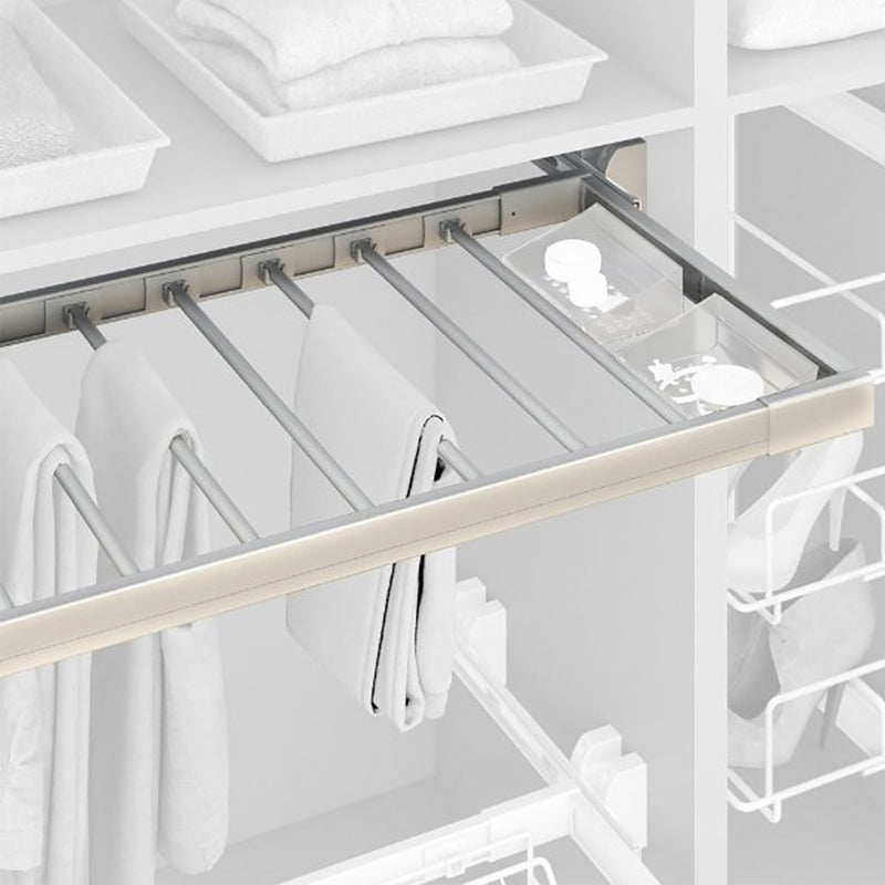 Porta Pantaloni Estraibile per Armadio 80 cm in Alluminio e Acciaio Emuca Anodizzato opaco