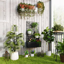 Fioriera Rettangolare con Traliccio Decorativo per Piante Rampicanti 61x23x113 cm da Terra e Parete Nero   