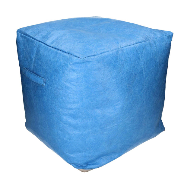 online Pouf en cellulose bleue quadrillée cm 40x40xh40