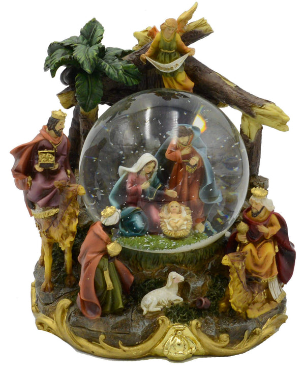 acquista Crèche de Noël avec Boule de Neige en Verre et Musique H23 cm Adami