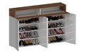 Scarpiera 4 Ante e 2 Ripiano a Ribalta 152x35x100 cm Savona 4A 1R Bianco Opaco/Rovere Wotan  