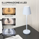 Lampada da Tavolo Portatile Ø11,2x36,5 cm in Acrilico e Metallo Grigio
