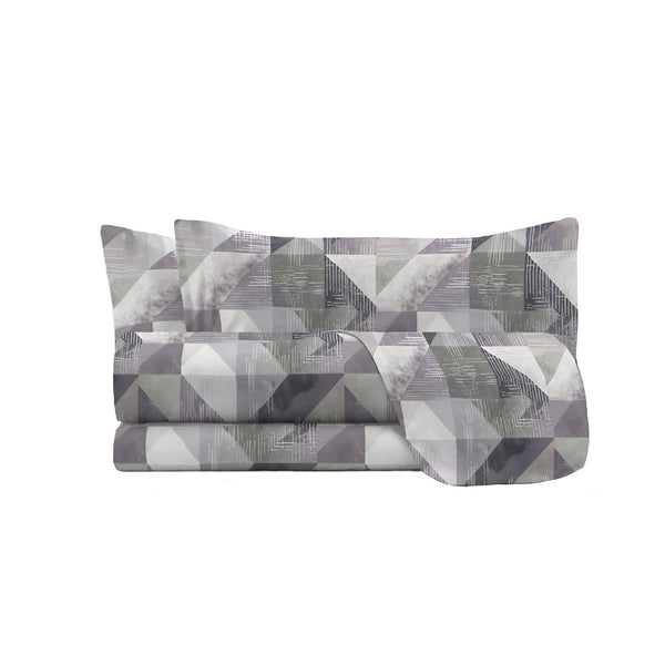 prezzo Set Lenzuola con Stampa Sopra Sotto e Federe Linea River Sepik Grey Varie Misure
