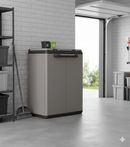 Armadio per Raccolta Differenziata 68x39x85 cm Keter Split Cabinet Basic Grigio