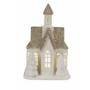 Casetta porta Candela Tealight 8,5x5,5x13 cm in Stoneware con Led