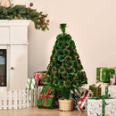 Albero di Natale Artificiale 90 cm 95 Rami a Fibre Ottiche Multicolore Verde