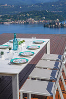 Tavolo Allungabile da Giardino 165/250x90x75 cm Anzio in Alluminio Bianco