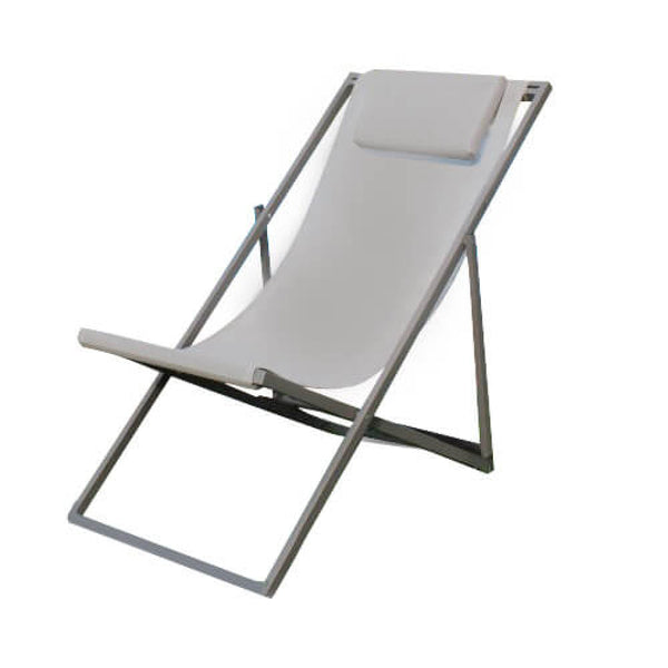 sconto Transat Avana 97x52x76 h cm en Textilène Taupe