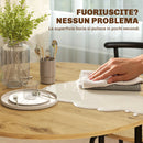 Set Tavolo da Pranzo Rotondo Stile Industriale con 4 Sedie Salvaspazio in Legno e Metallo      